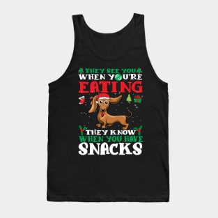 Christmas Dog Eating Snacks Tank Top